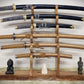 walkerwoodgifts sword stands Rustic Swamp Oak Honey Locust 6 Tier Katana Wakizashi Tanto Sword Display Stand Japanese Samurai Décor, Handmade Dojo Gift