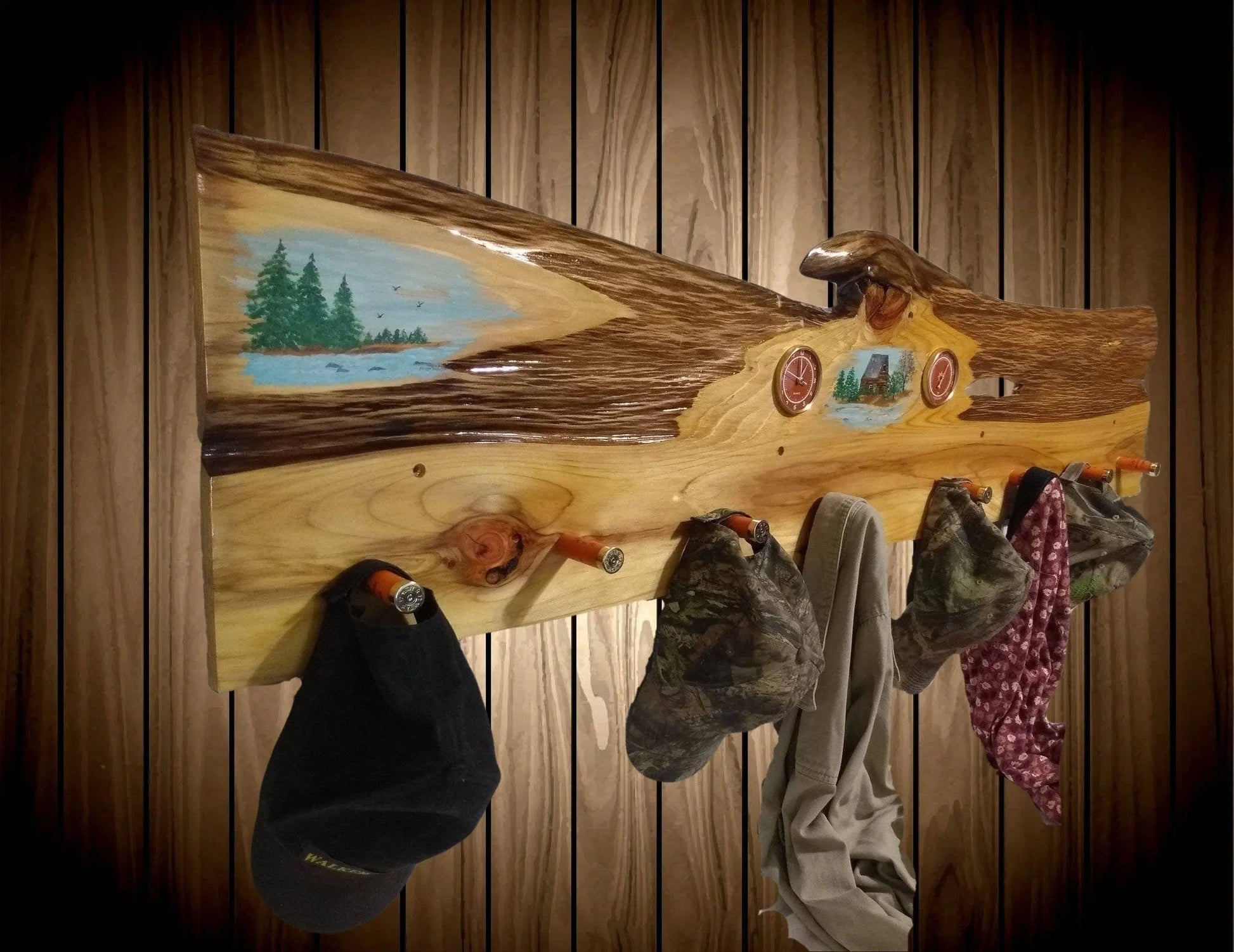 Hand Painted Coat Rack Rustic Home Accessory