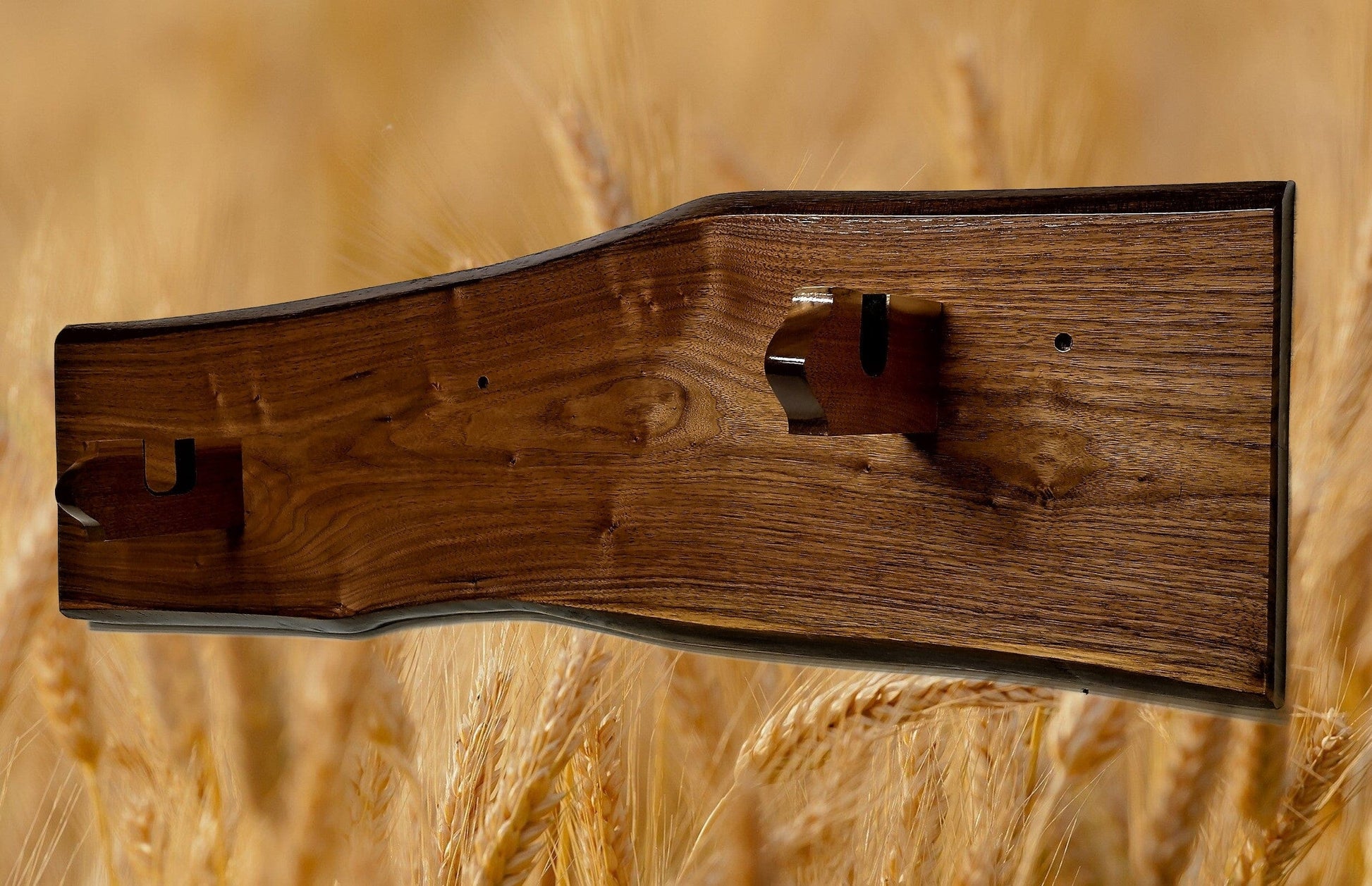 walkerwoodgifts Home & Garden Rustic Live Edge Walnut Gun Rack Designed for Lever Action Rifle Wall Mount Display Western Decor
